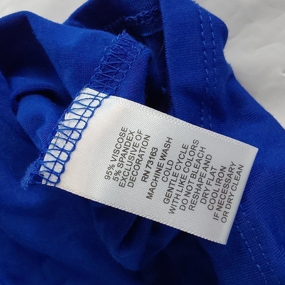 Cable & Gauge- Womens Royal Blue Top Lazer Cut Sleeves Stunning Bright Blue Sz.L - Picture 7 of 7